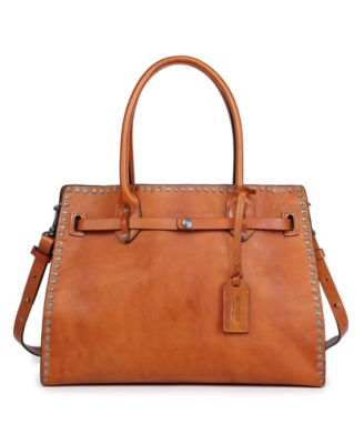 Westland Large Studded Leather Satchel Bag