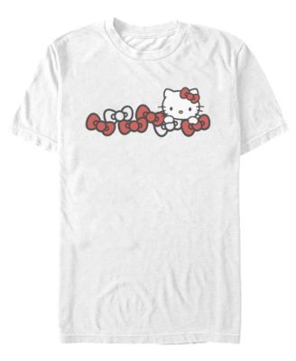 Men's Hello Kitty Repeat Bow and Character Graphic T-Shirt