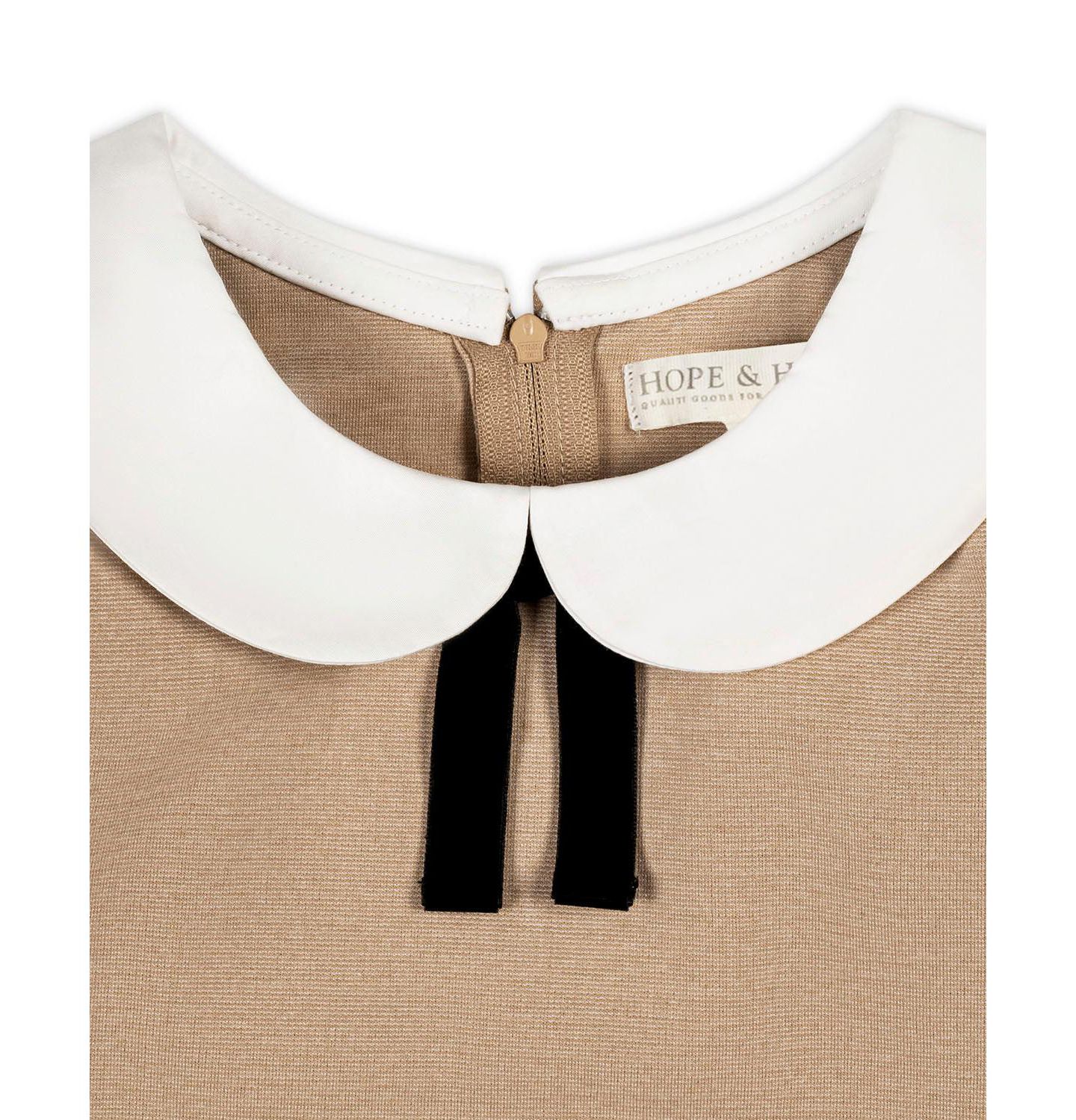 Платье Hope & Henry French Look Ponte Dress with Bow для девочек, цвет: Верблюжий меланжевый — фото 5