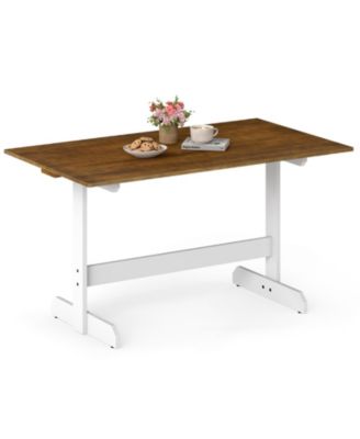 55-Inch Rectangular Dining Table with Trestle Base for 4-6