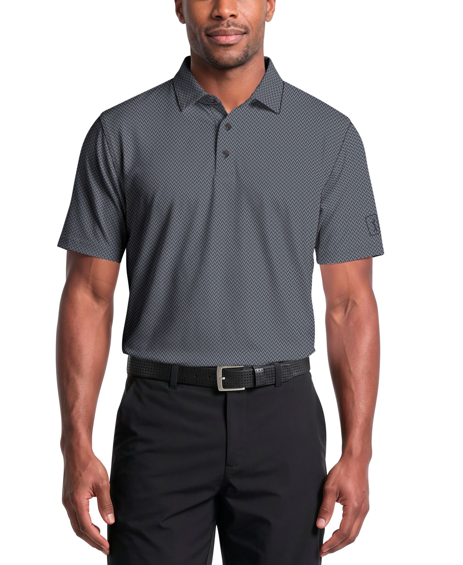 Men's Herringbone Jacquard Golf Polo Shirt