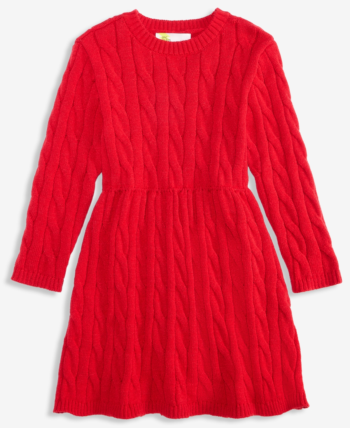 Epic Threads Kids' Toddler Girls' 12m-5t Cable-knit Long-sleeve Fit & Flare Sweater Dress, Macy's Exclusive In Pink