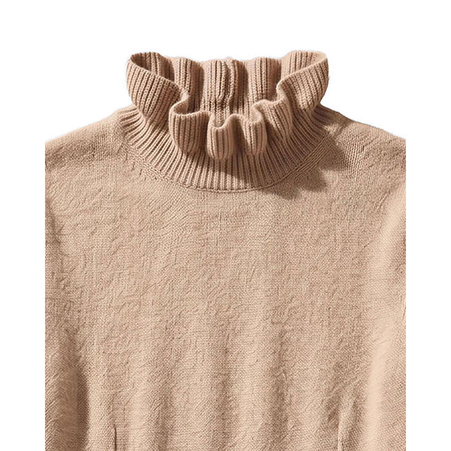 Big Girls (6-12) Organic Mock Neck Ruffle Edge Sweater Dress