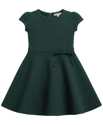 Little Girls (6 - 12) Quilted Knit Short Sleeve Skater Dress