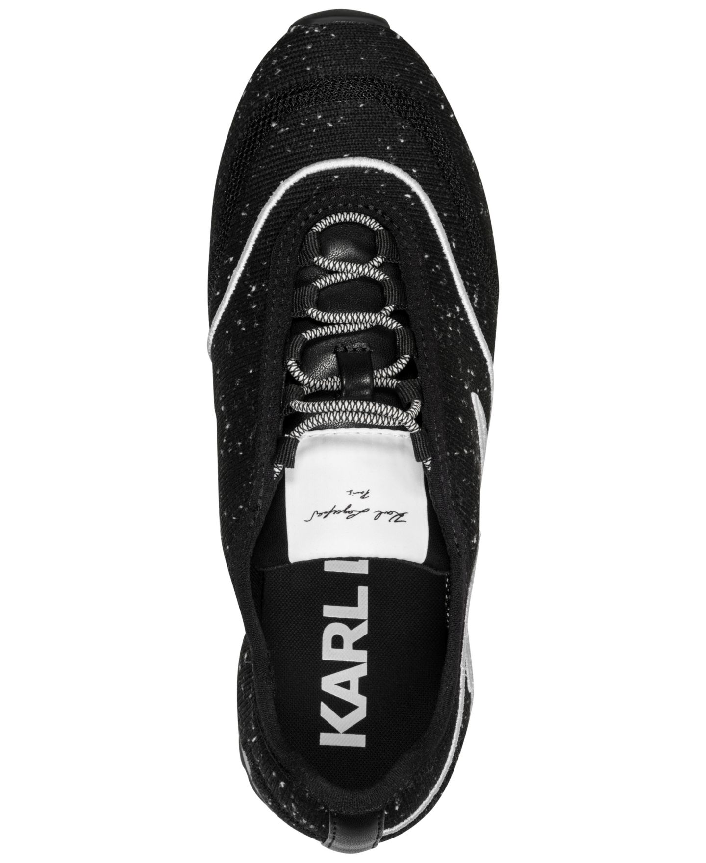 Женские кроссовки KARL LAGERFELD PARIS Angel Lace-Up, цвет: Чёрный — фото 4