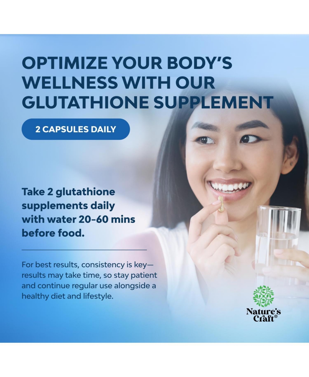 Nature's Craft Reduced L-Glutathione Supplement with Alpha Lipoic Acid and Milk Thistle | 60 Capsules