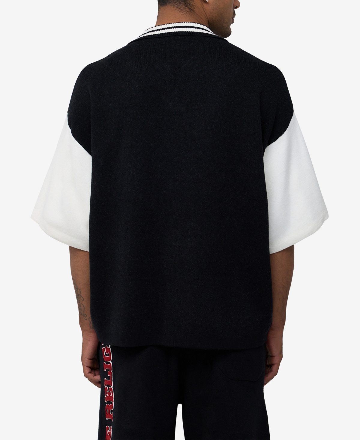 True Religion Men's Knit Oversized Polo Shirt