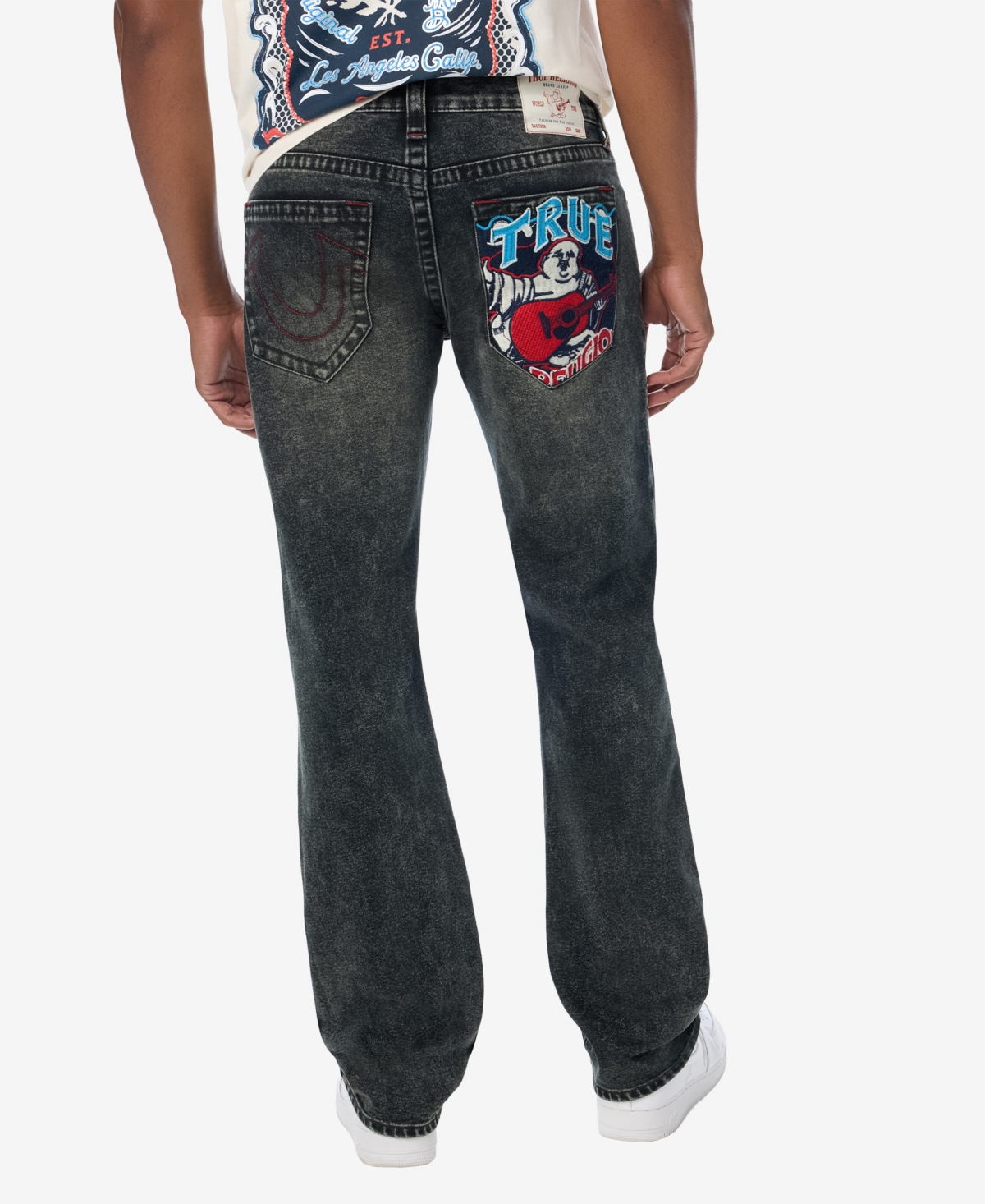True Religion Men's Ricky Embroidered Flap Straight Jeans