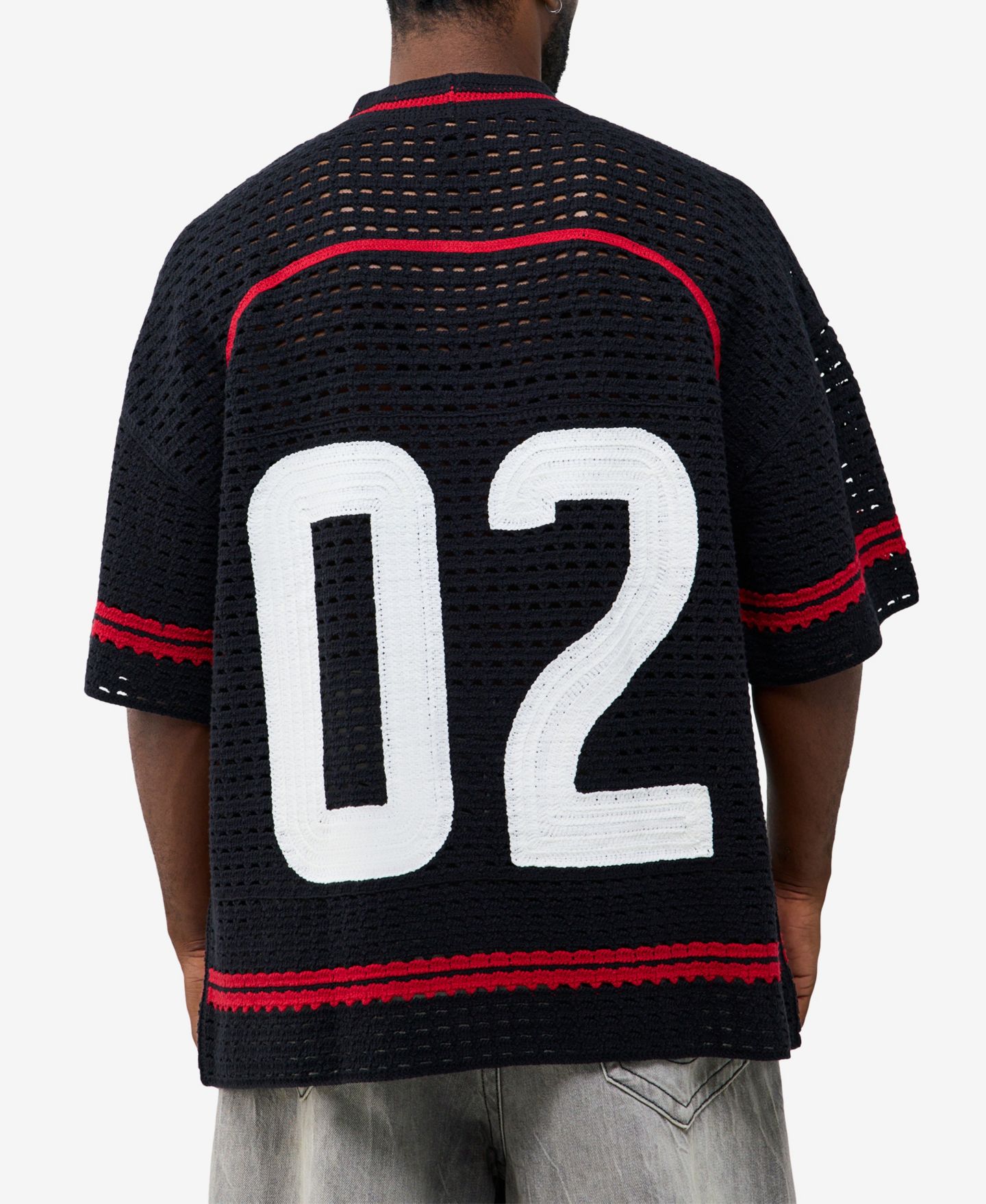 Мужской топ True Religion Crochet Football Jersey, цвет: Чёрный — фото 3