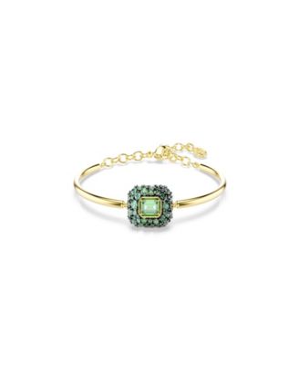 Gold-Tone Plated Green Crystal Bracelet