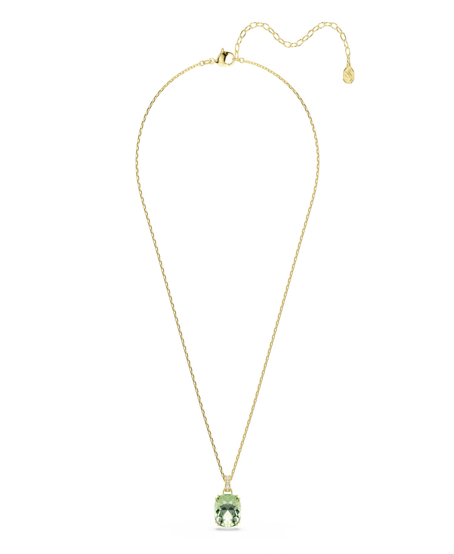 Gold-Tone Plated Green Crystal Necklace