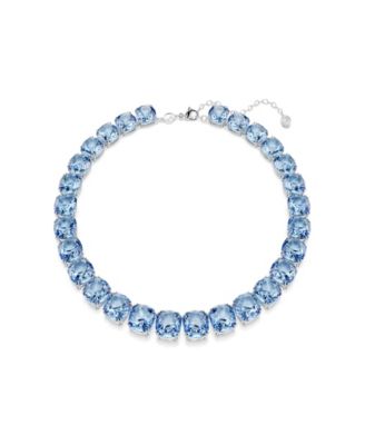 Gold-Tone Plated Blue Crystal Necklace