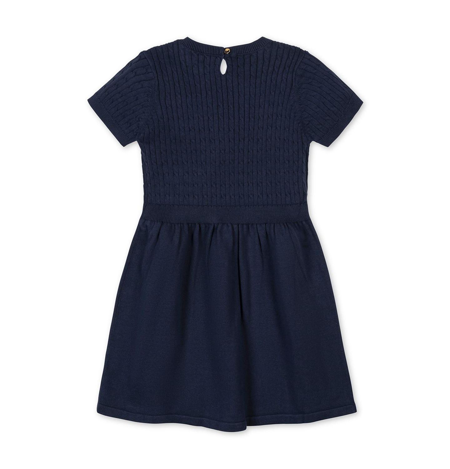 Платье Hope & Henry Organic Short Sleeve Cable Sweater Dress для девочек, цвет: Тёмно-синий — фото 4