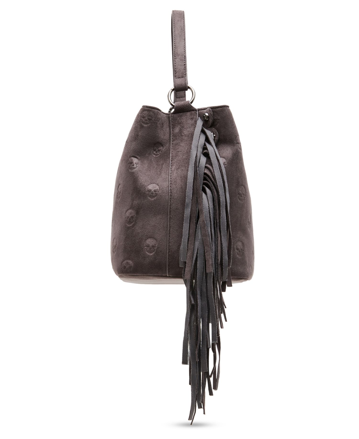 Skully Fringe Small Bucket Shoulder Handbag