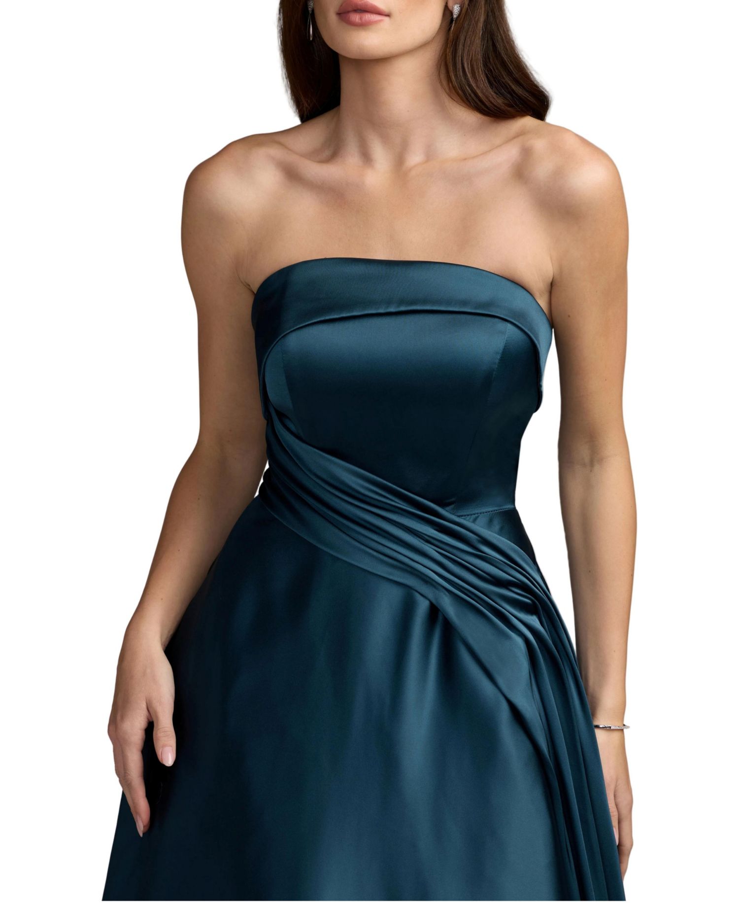 Women's Flutter-Sleeve Floral Embroidered Gown