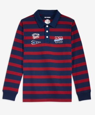Boys' 4-20 Striped Rugby Long-Sleeve Polo Shirt