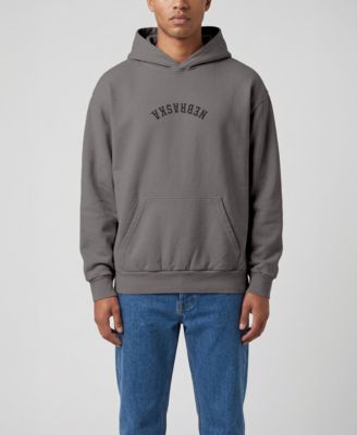 Men's Dark Gray Nebraska Huskers Upside Down Embroidered Vintage Heavyweight Hoodie