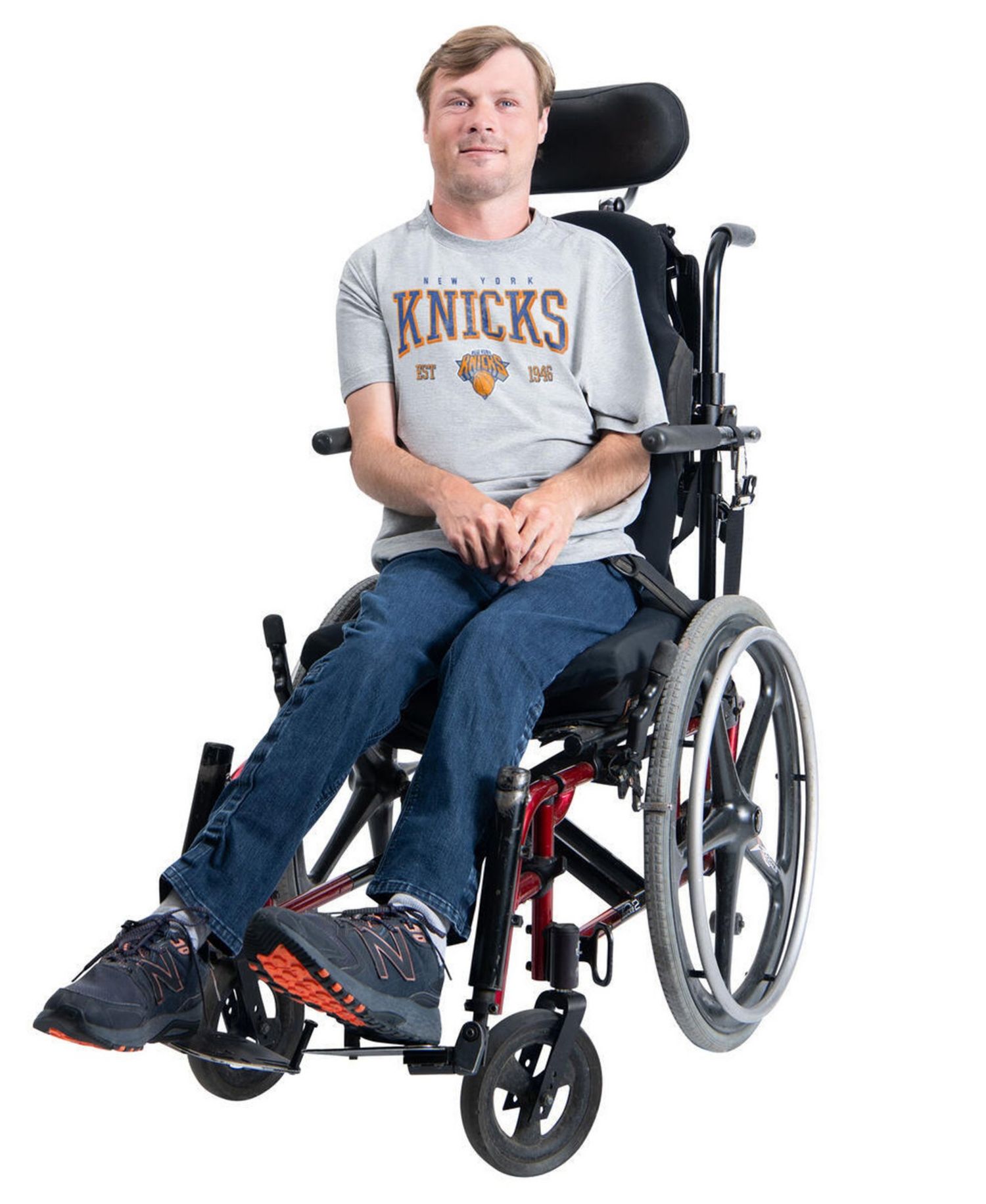 Men's Gray New York Knicks Adaptive Classic Team Spirit Short Sleeve T-Shirt