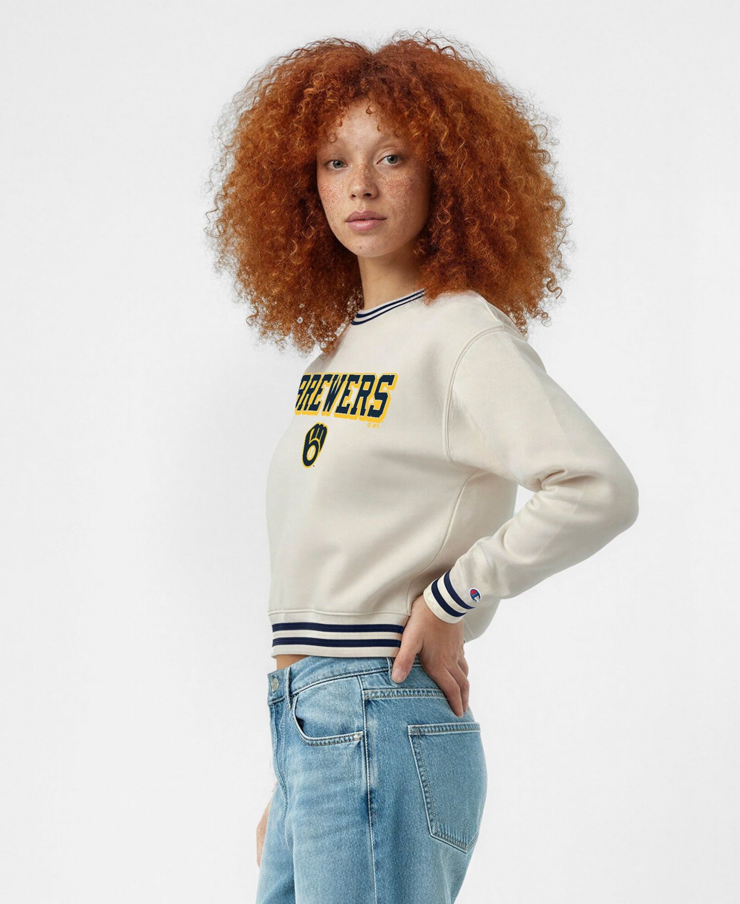 Women's Milwaukee Brewers Reverse Weave Fleece-Lined Sweatshirt