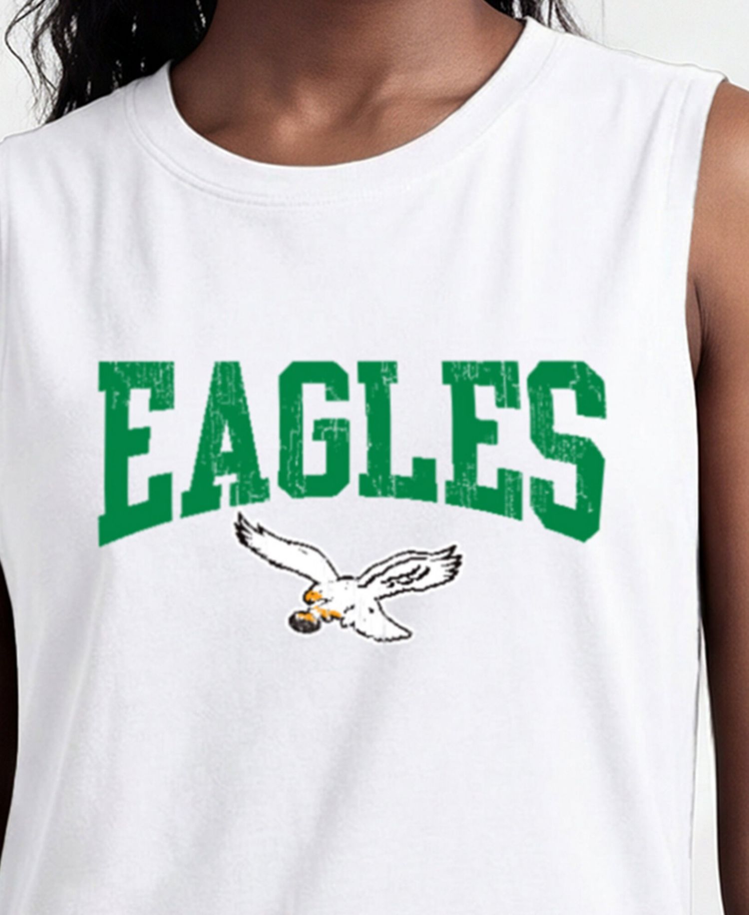 Women's Philadelphia Eagles Distressed Muscle Tank Top