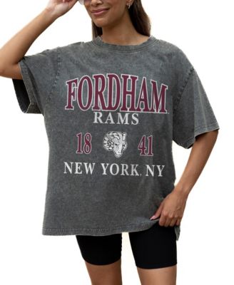 Women's Gray Fordham Rams Oversized Snow Wash T-Shirt