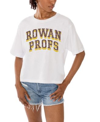 Women's White Rowan Profs Claim To Fame Boxy Cropped T-Shirt