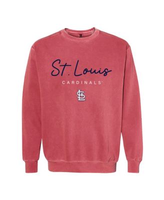 Women's Red St. Louis Cardinals Pigment Dye Crewneck Sweatshirt