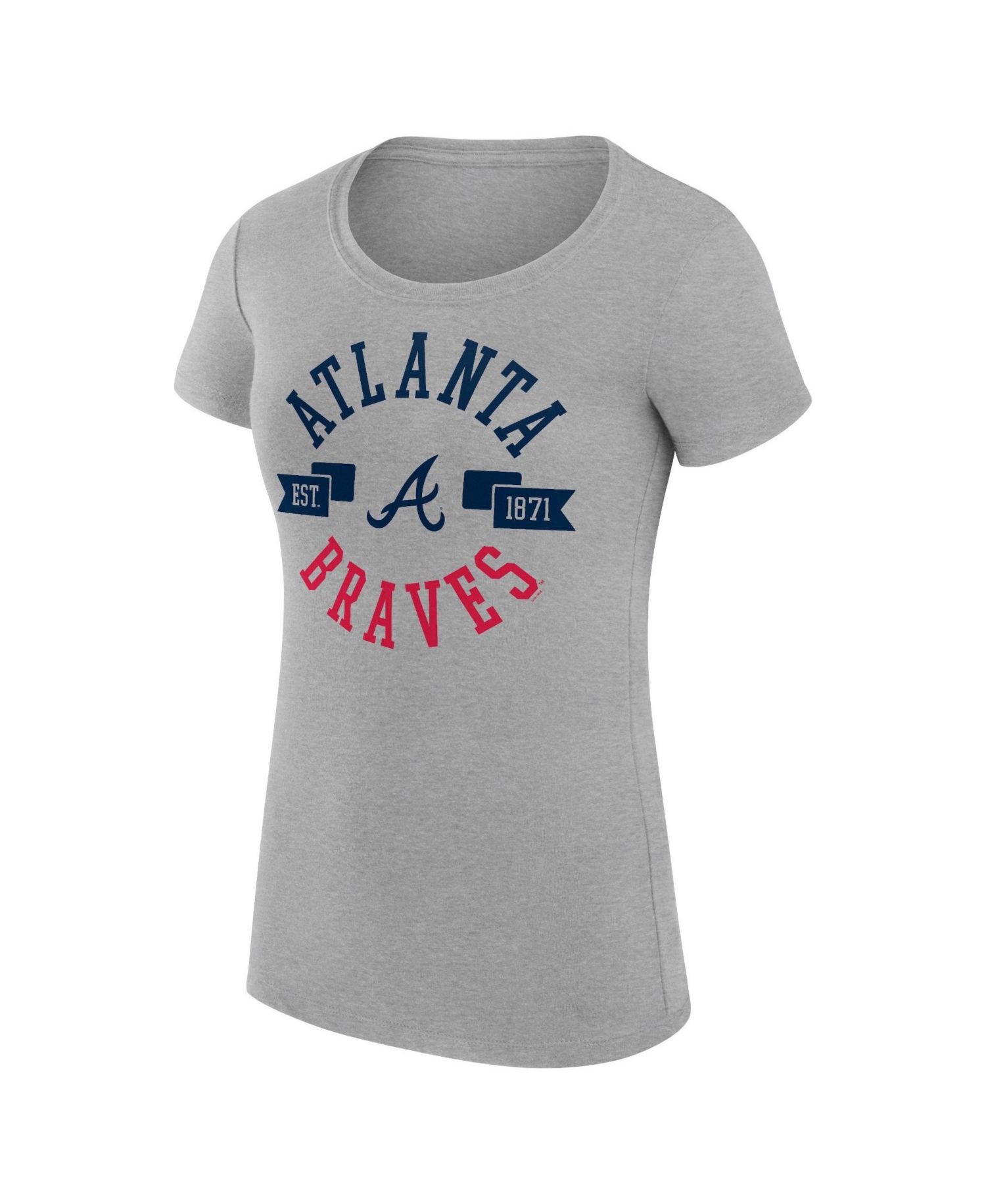 Women's Atlanta Braves Super-Slim Fit Short-Sleeve Screen Print Graphics T-Shirt