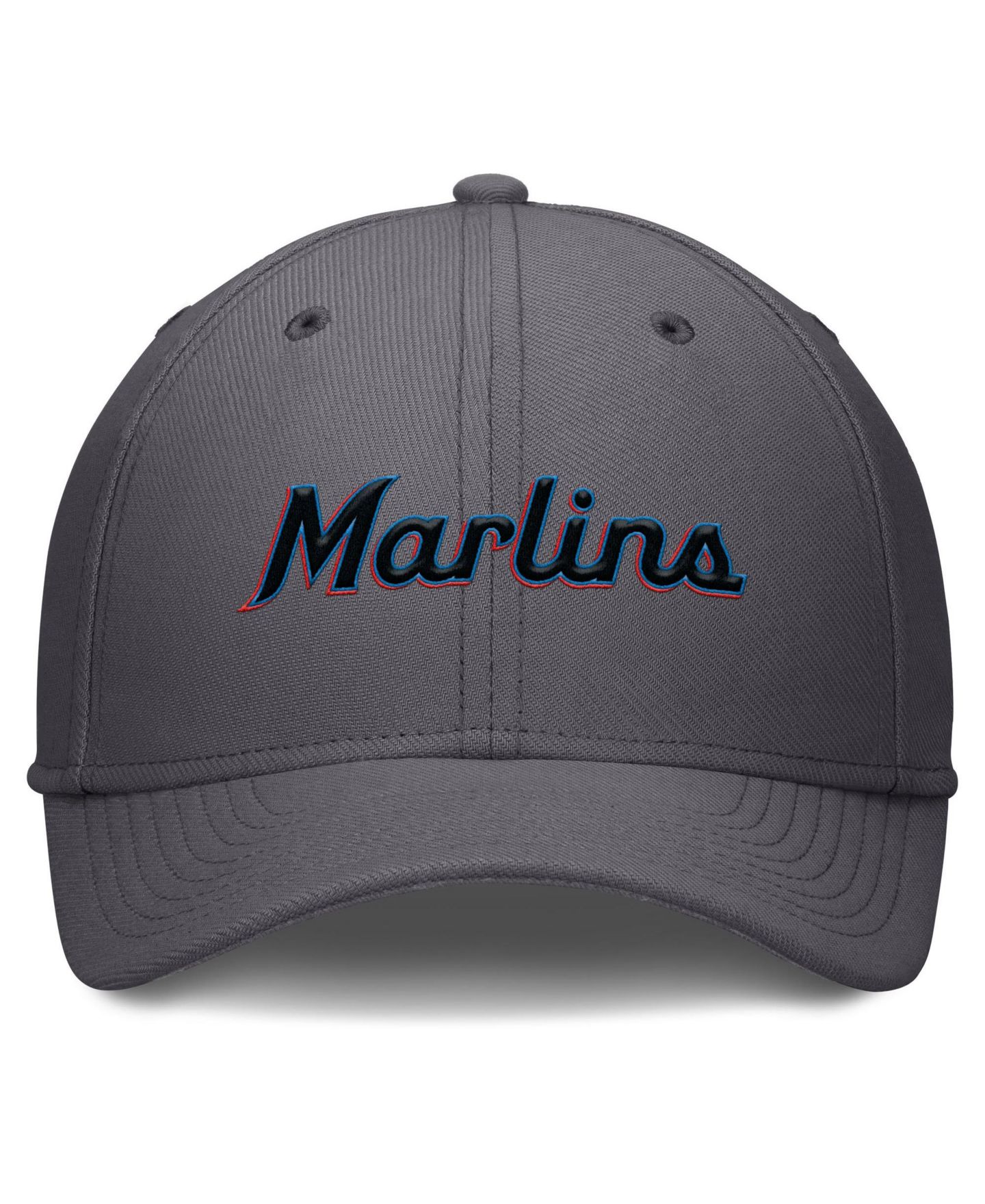 Мужская кепка Nike Gray Miami Marlins Swoosh Performance Flex Hat — фото 2
