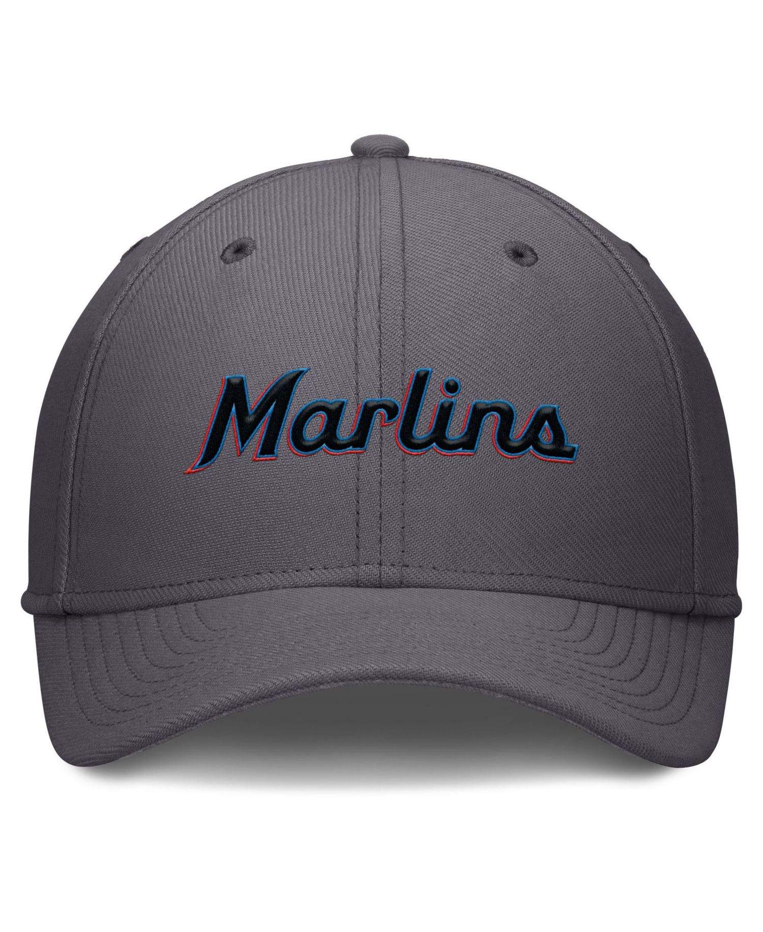 Men's Gray Miami Marlins Swoosh Performance Flex Hat