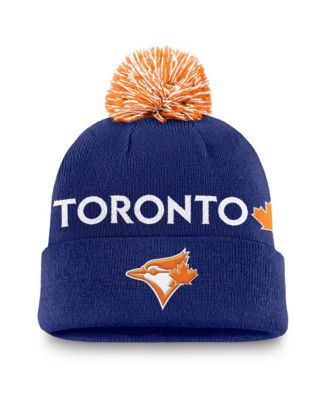 Men's Royal Toronto Blue Jays Peak Cuffed Knit Hat with Pom