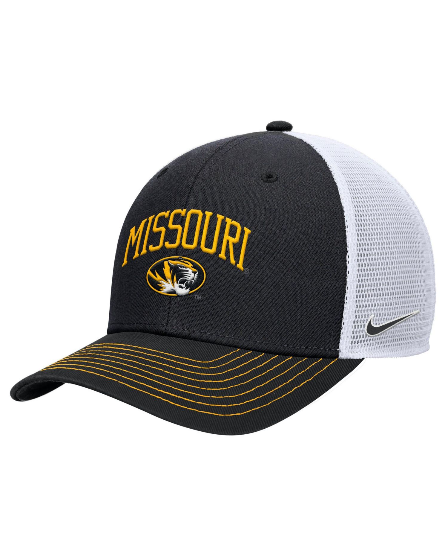 Men's Black Missouri Tigers Rise Adjustable Trucker Hat