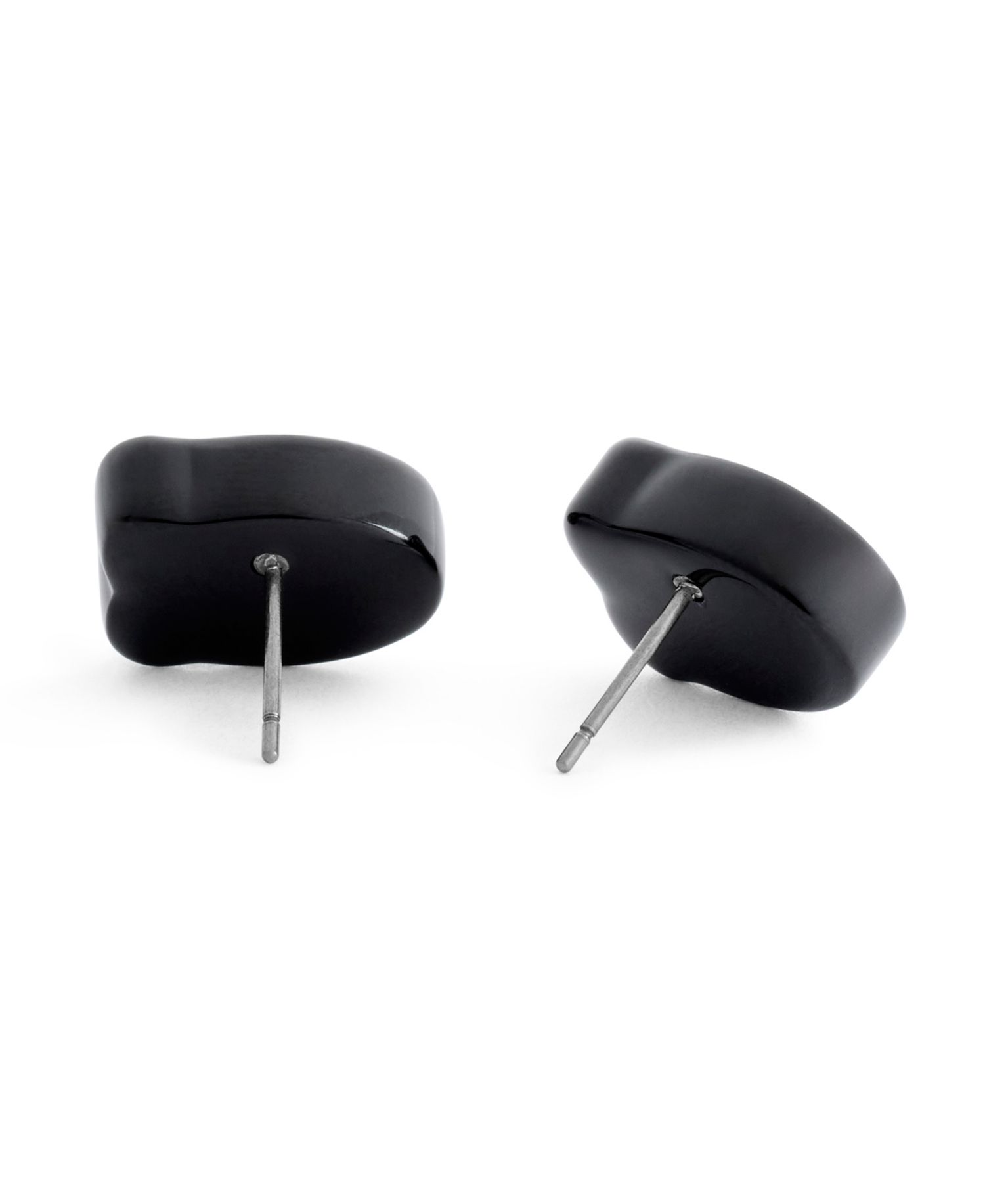 Black Signature C Resin Stud Earrings
