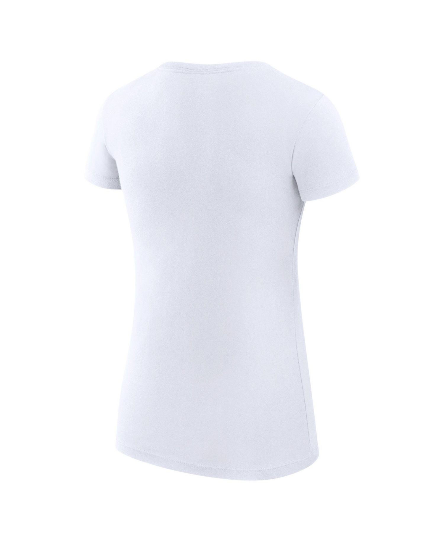 Women's White New York Knicks Super-Slim Fit Lightweight Team Name Collage Graphic T-Shirt