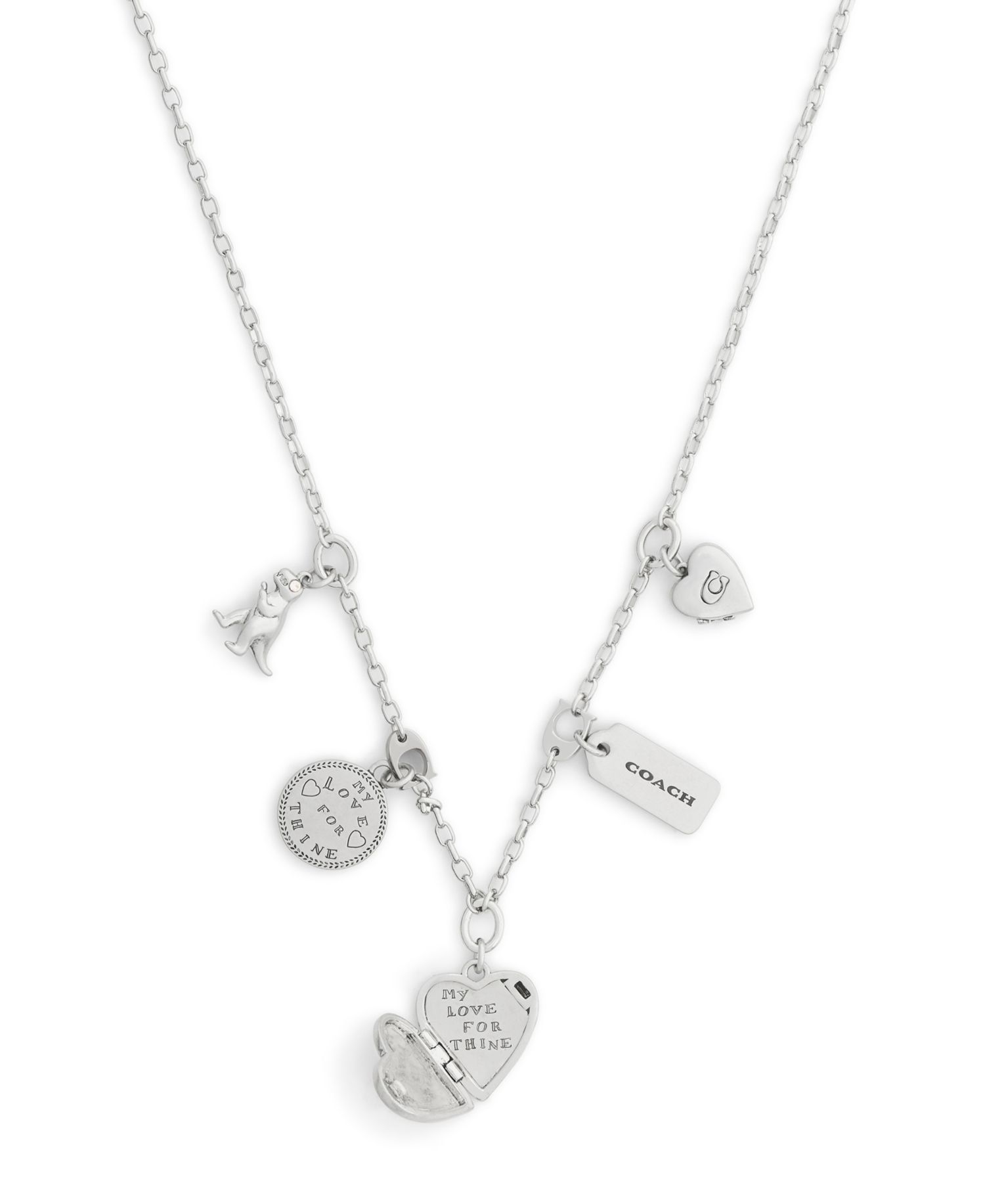 Silver Heritage Charm Bib Necklace