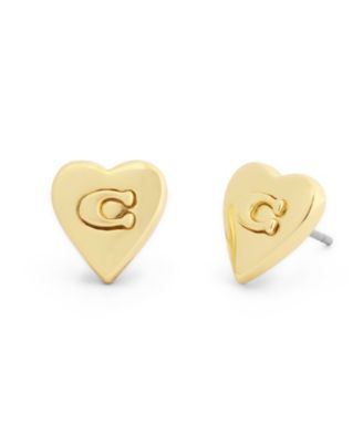 Metal-tone Heritage Signature Coin Stud Earrings