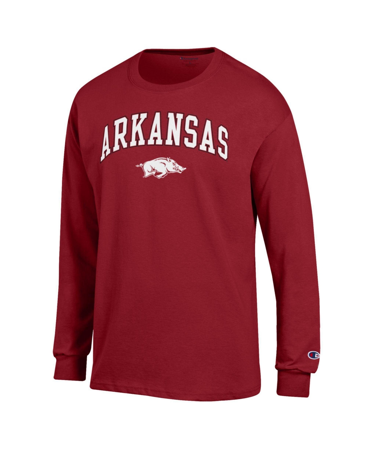 Champion Men's Champion Cardinal Arkansas Razorbacks Arch Over Logo Long sleeves T-Shirt