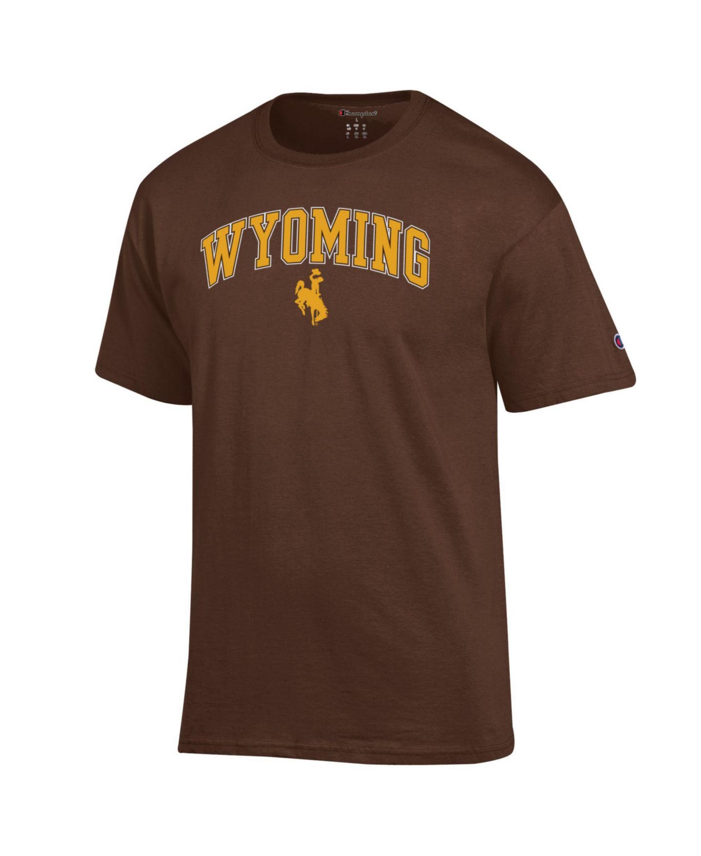 Мужская футболка Champion Brown Wyoming Cowboys Arch Over Logo, цвет: Коричневый — фото 2