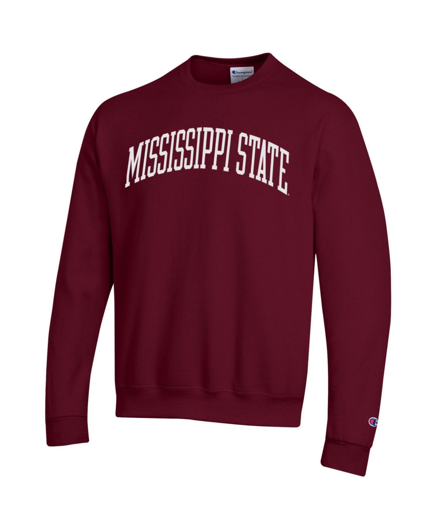 Men's Maroon Mississippi State Bulldogs Basic Arch Fleece Pullover Sweatshirt