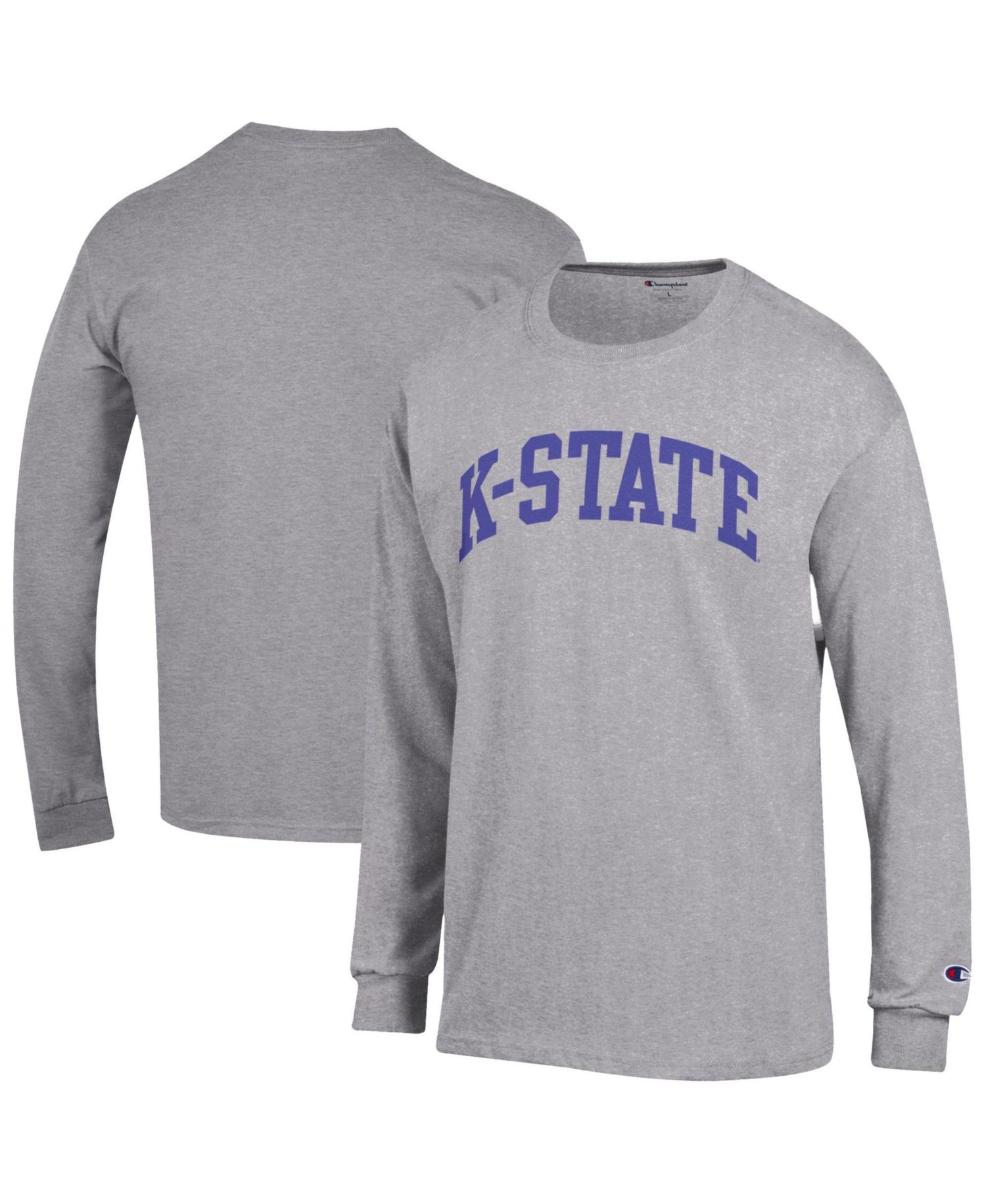 Men's Purple Kansas State Wildcats Basic Arch Long Sleeve T-Shirt