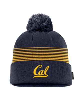 Men's Navy Cal Bears 2026 On-Field Peak Cuffed Knit Hat with Pom