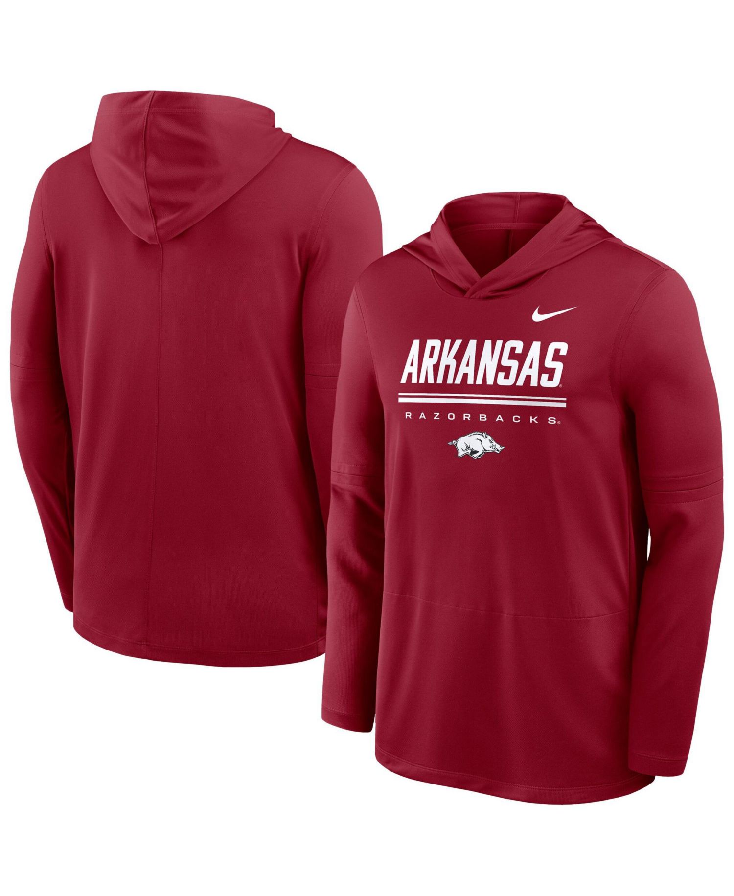 Men's Cardinal Arkansas Razorbacks 2026 Sideline Dri-FIT Lightweight Hoodie