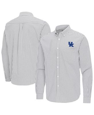 Men's Gray Kentucky Wildcats Ellis Woven Tri-Blend Long sleeves Button-Down Shirt
