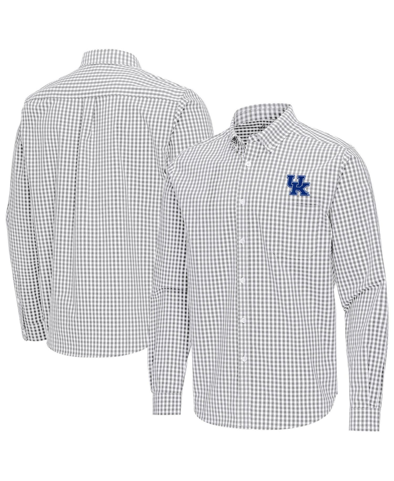 Men's Gray Kentucky Wildcats Ellis Woven Tri-Blend Long Sleeve Button-Down Shirt