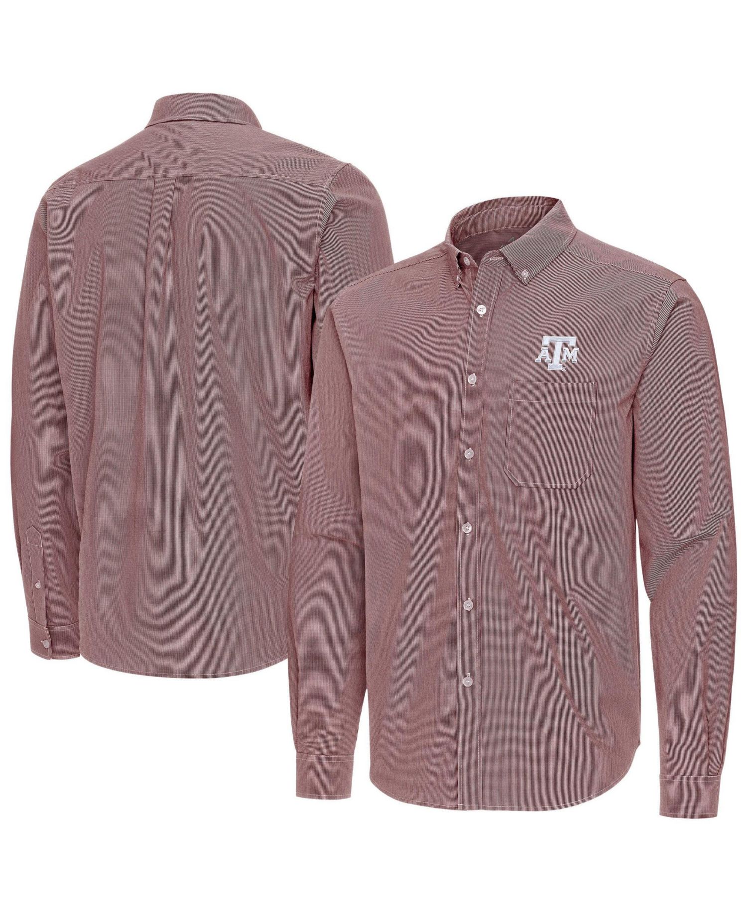 Men's Maroon Texas A&M Aggies Porter Woven Tri-Blend Long Sleeve Button-Down Shirt
