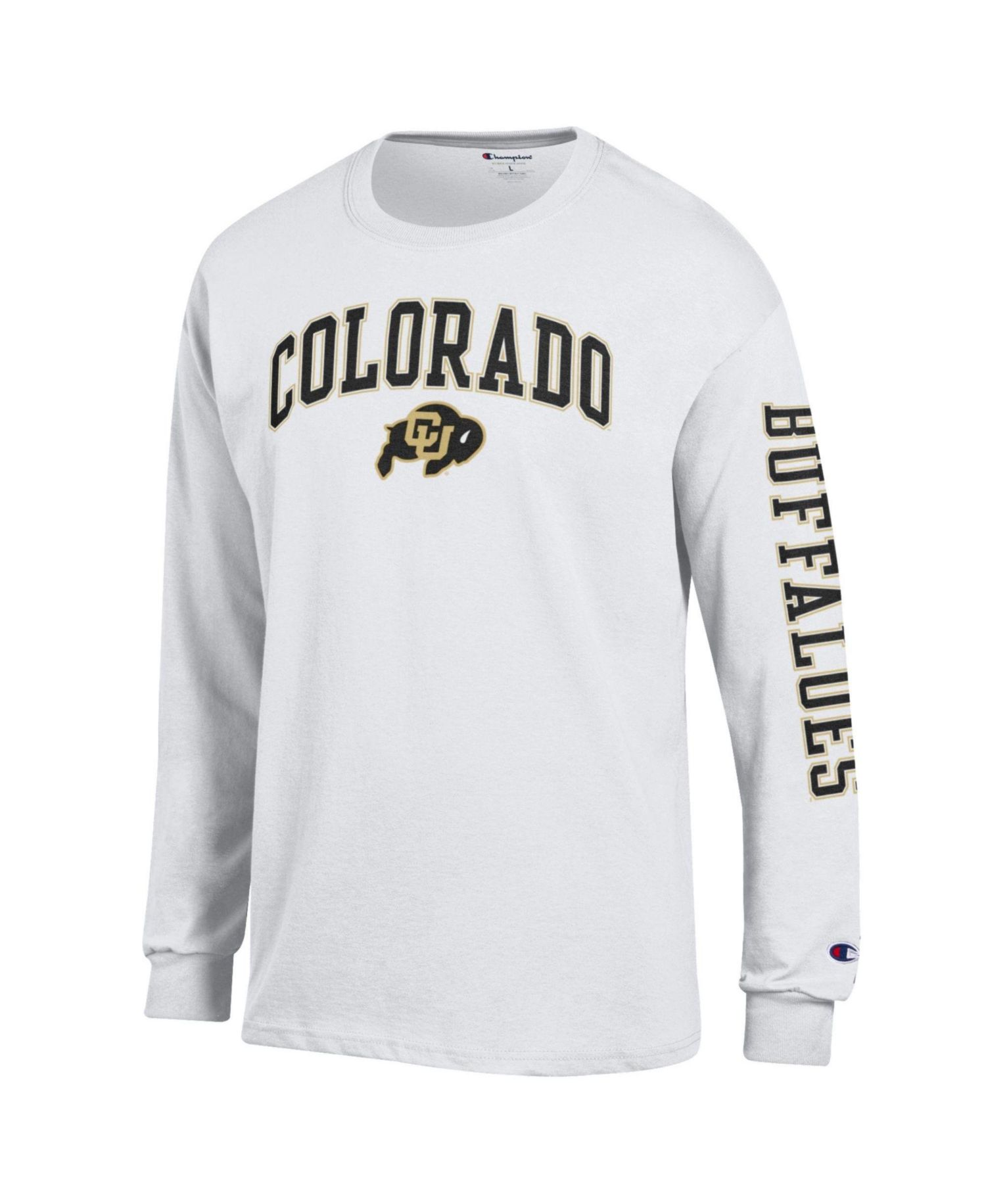 Men's White Colorado Buffaloes Arch Over Logo Long Sleeve T-Shirt