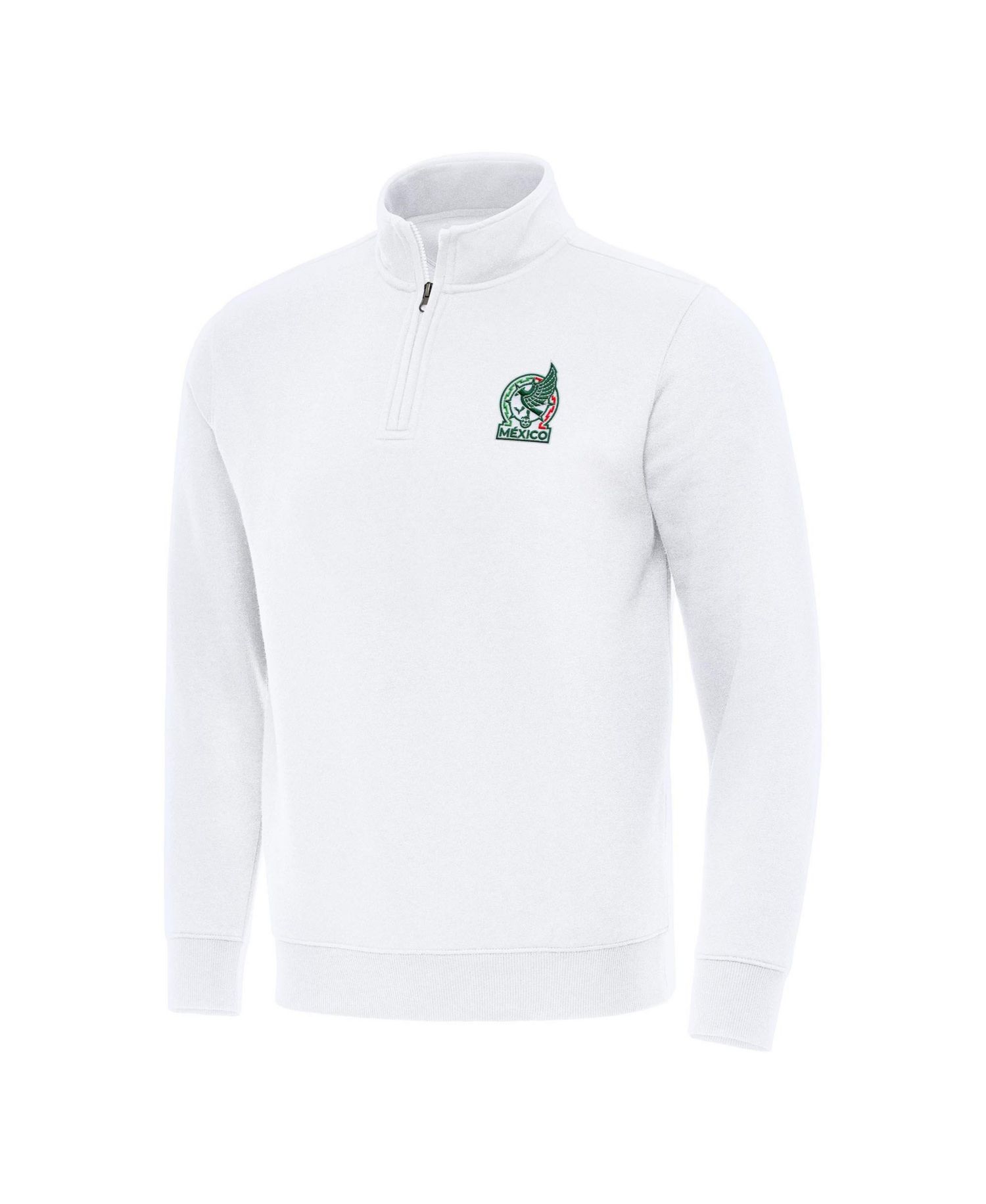 Men's White Mexico National Team Landslide Quarter-Zip Pullover Sweatshirt