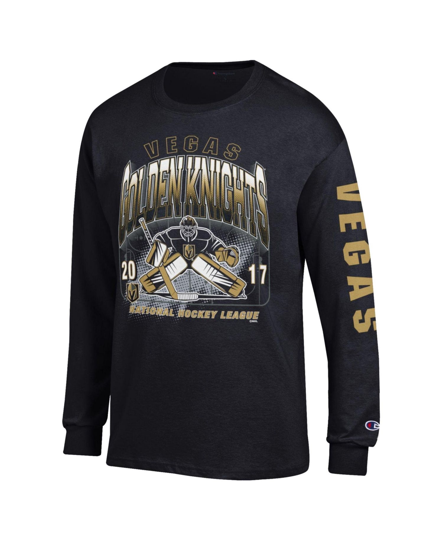 Men's Black Vegas Golden Knights Long Sleeve Jersey T-Shirt