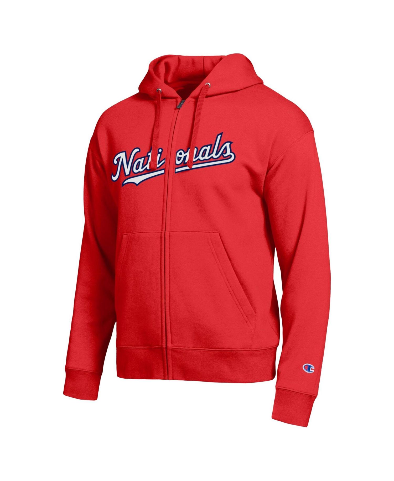 Men's Washington Nationals Red All-Star Wordmark Full-Zip Hoodie