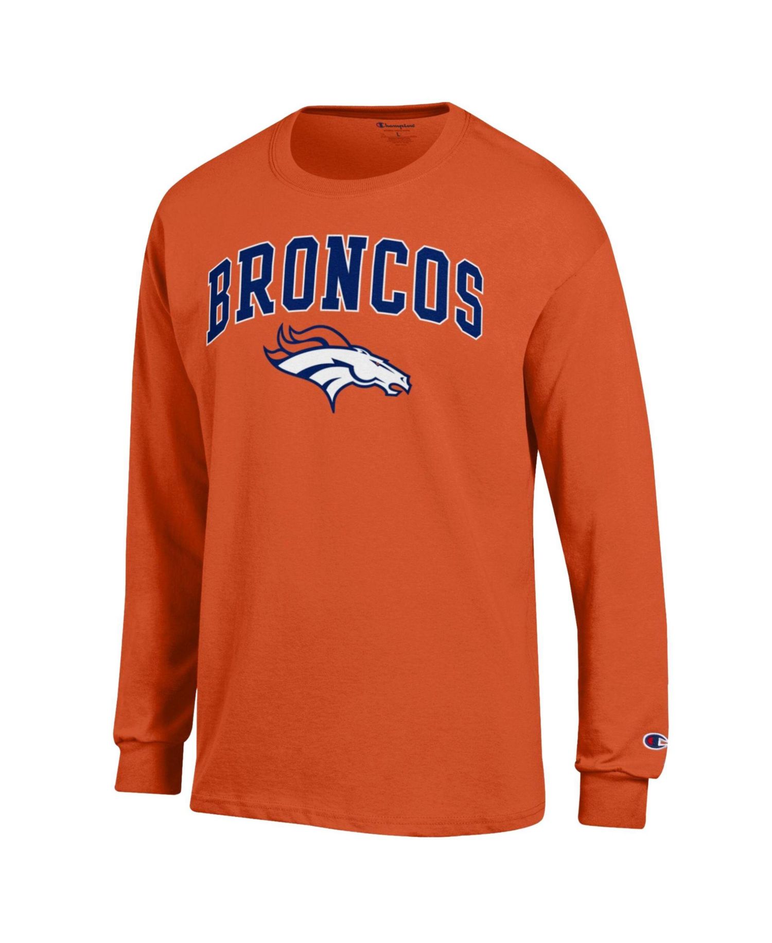 Men's Orange Denver Broncos Arch Over Logo Long Sleeve T-Shirt